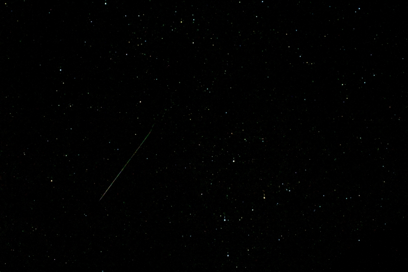 A moving satellite in the starry sky